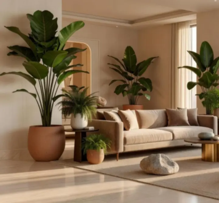 Designerskie kompozycje roślin w nowoczesnym apartamencie